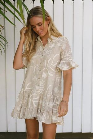 Sascha Embroidered Mini Dress