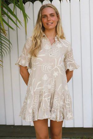 Sascha Embroidered Mini Dress