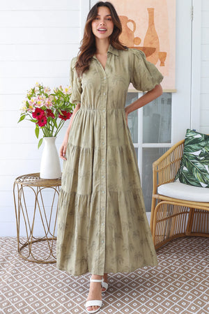 Green Palm Maxi Dress