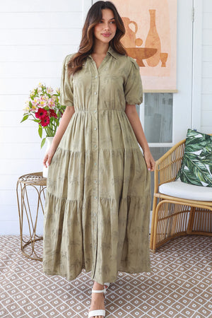 Green Palm Maxi Dress