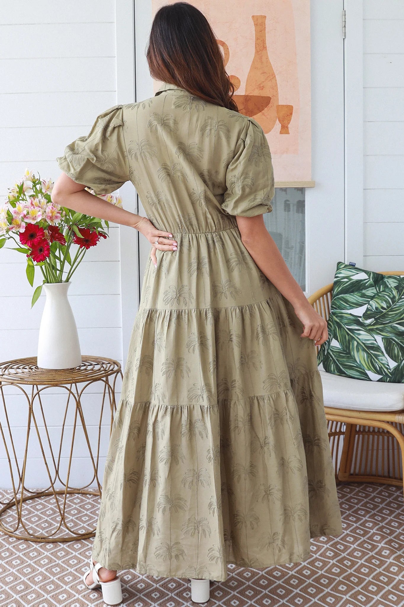 Green Palm Maxi Dress
