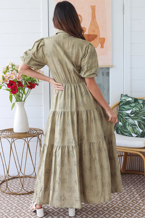 Green Palm Maxi Dress