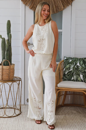 Penny Palm Tree Cutwork Singlet