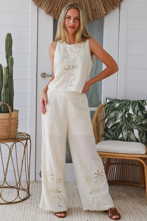 Penny Palm Tree Cutwork Singlet