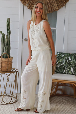 Penny Palm Tree Cutwork Singlet