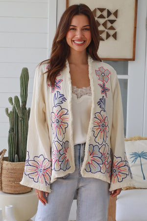 #Boho Cotton Embroidered Jacket