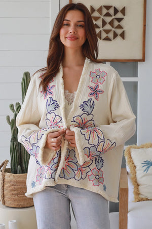 #Boho Cotton Embroidered Jacket