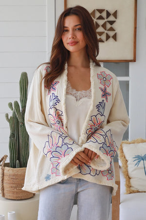 #Boho Cotton Embroidered Jacket