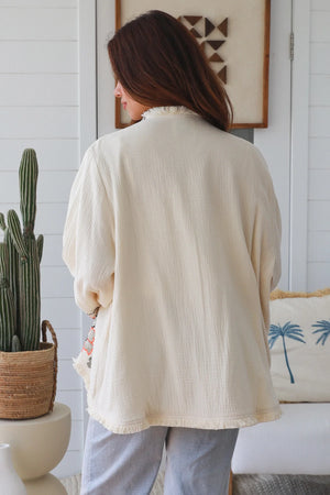 #Boho Cotton Embroidered Jacket