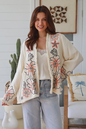 #Boho Cotton Embroidered Jacket
