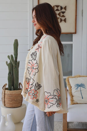 #Boho Cotton Embroidered Jacket