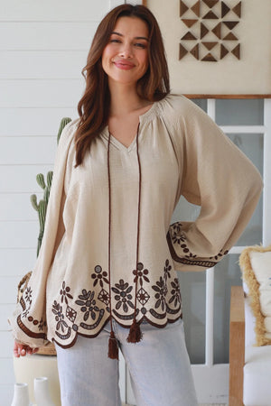 #Dolina Boho Long Sleeve Top