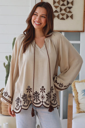 #Dolina Boho Long Sleeve Top