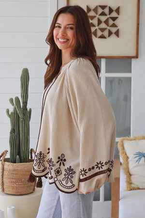 #Dolina Boho Long Sleeve Top