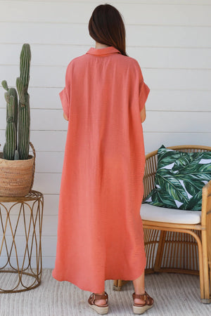 #Fae Button Down Shirt Dress With Gold Decorative Buttons
