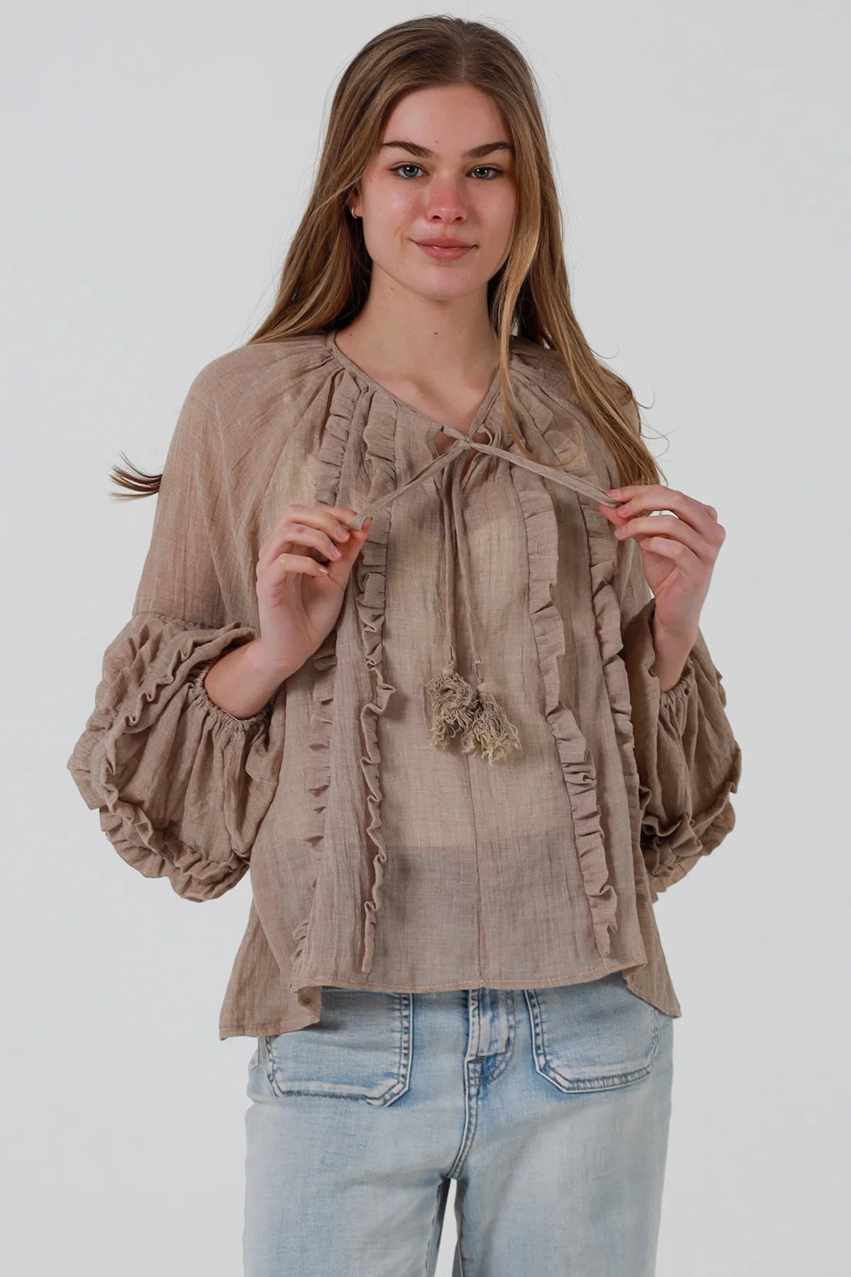 Eloise Ruffle Long Sleeve Blouse