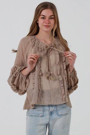 Eloise Ruffle Long Sleeve Blouse