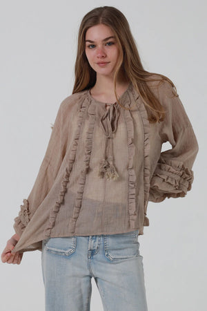 Eloise Ruffle Long Sleeve Blouse