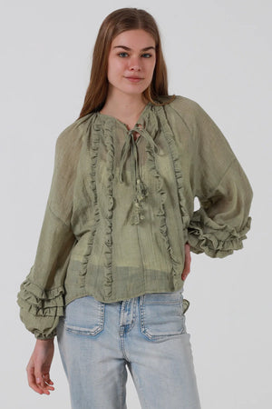 Eloise Ruffle Long Sleeve Blouse