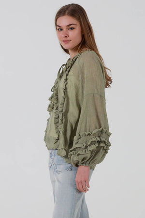 Eloise Ruffle Long Sleeve Blouse