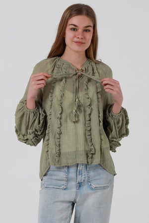 Eloise Ruffle Long Sleeve Blouse