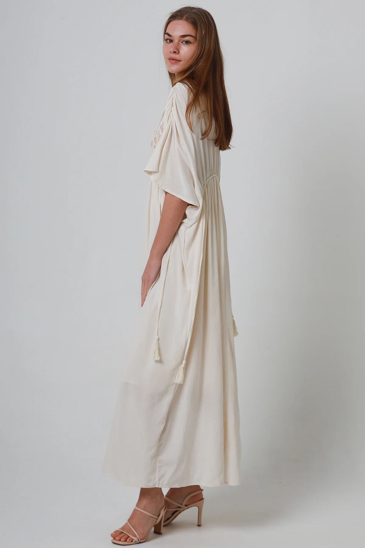 Cleopatra Floral Embroidered Maxi Dress