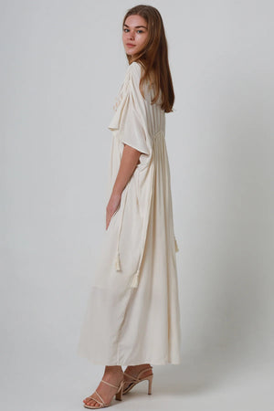 Cleopatra Floral Embroidered Maxi Dress