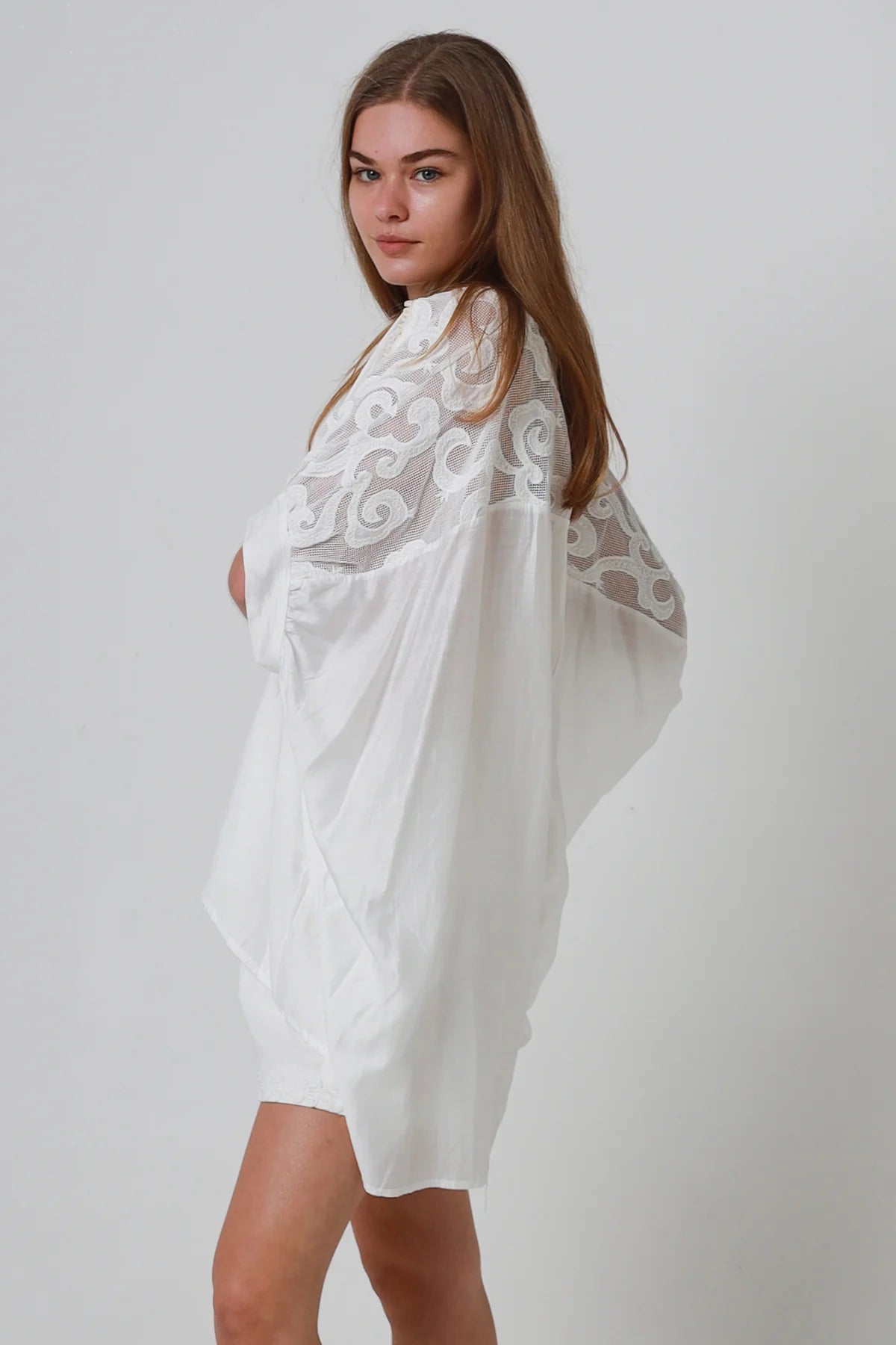 Mesh Short Sleeve Button Up Shirt