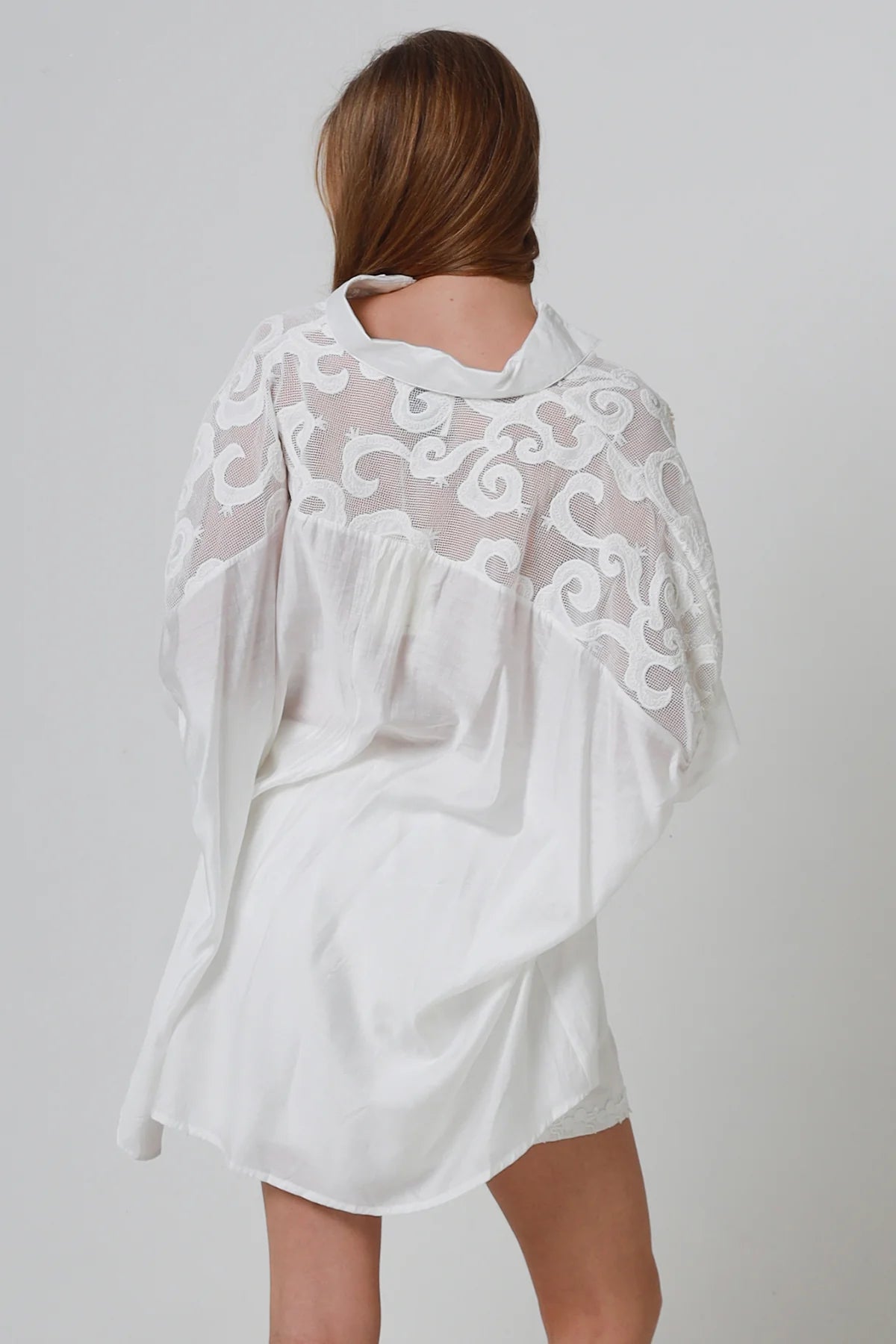 Mesh Short Sleeve Button Up Shirt