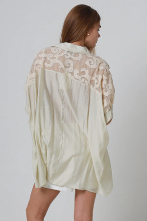 Mesh Short Sleeve Button Up Shirt