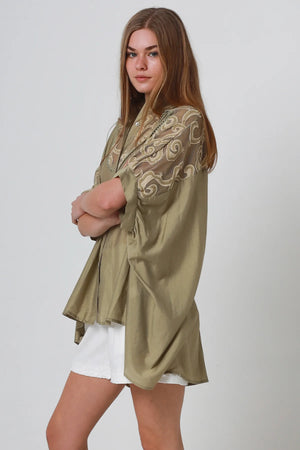 Mesh Short Sleeve Button Up Shirt