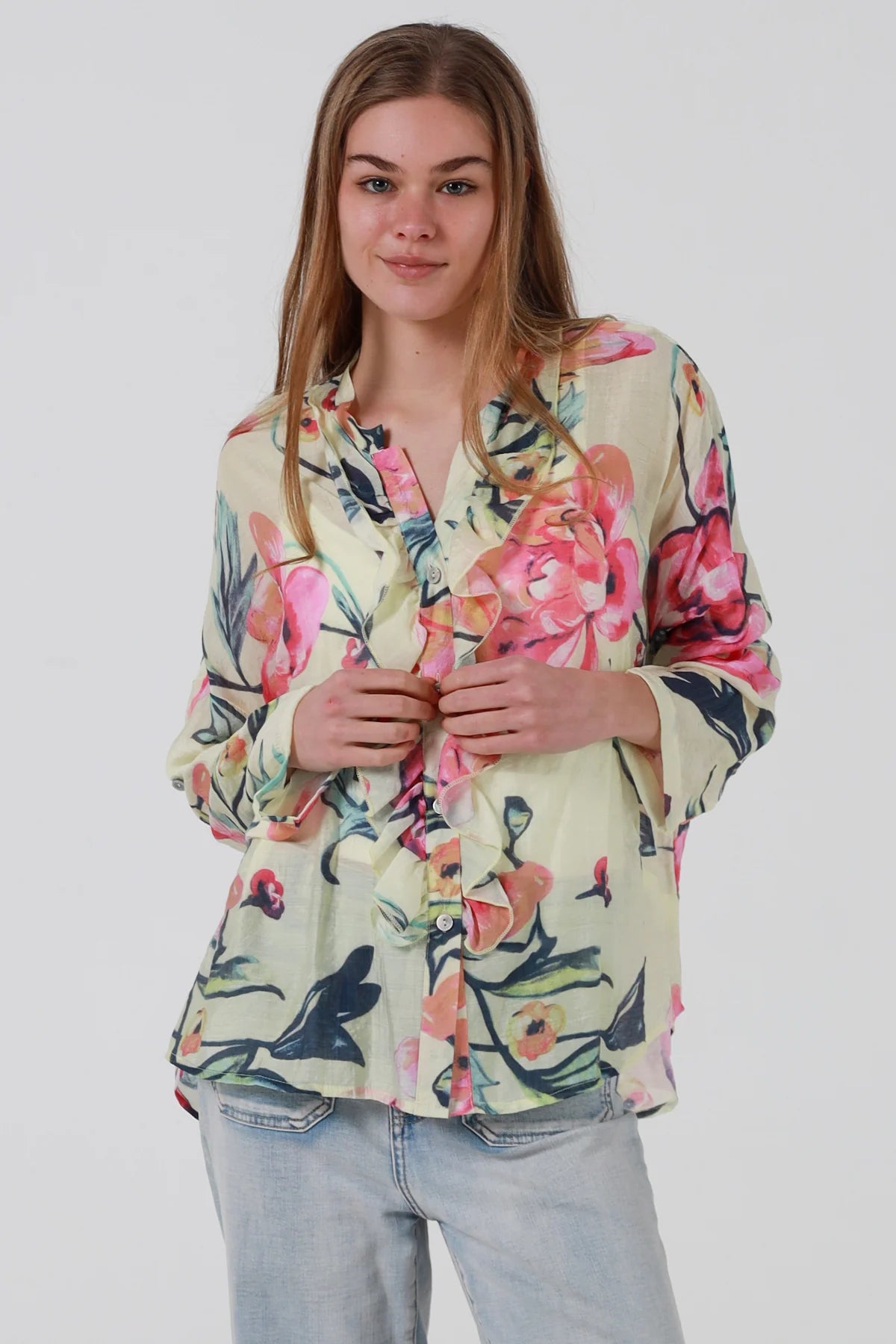 Wren Ruffled Button Up Blouse