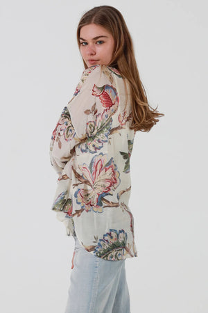 Lori Ruffled Button Up Blouse