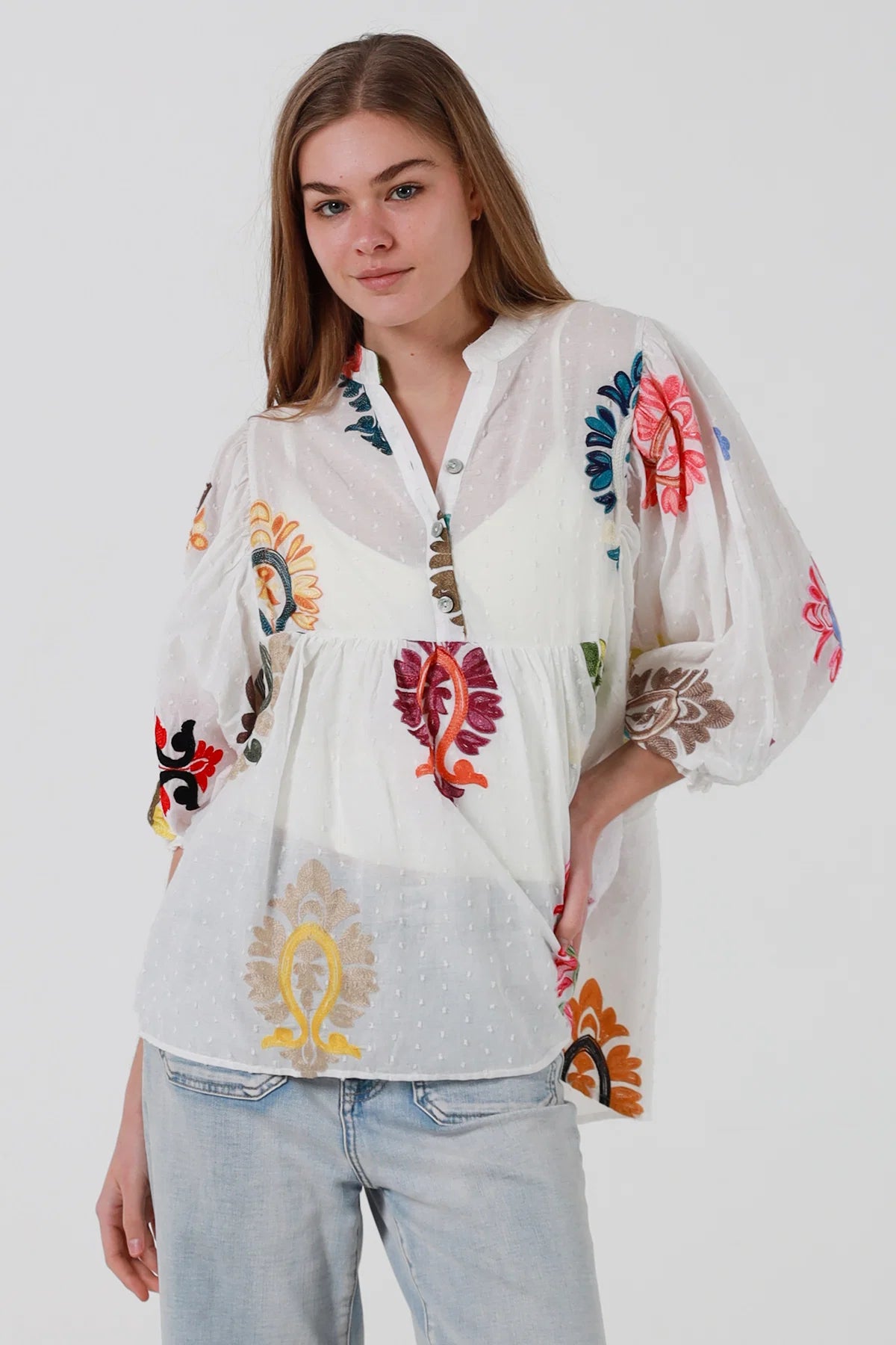 Paisley Embroidered Blouse