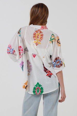 Paisley Embroidered Blouse