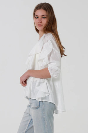 Shirley Ruffled Button Up Blouse