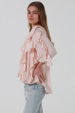 Shirley Ruffled Button Up Blouse