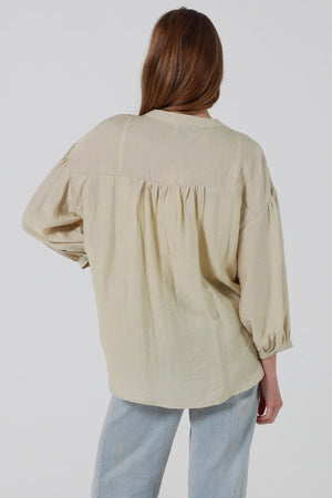 Sylvie Grandpa Collar Button Up Blouse