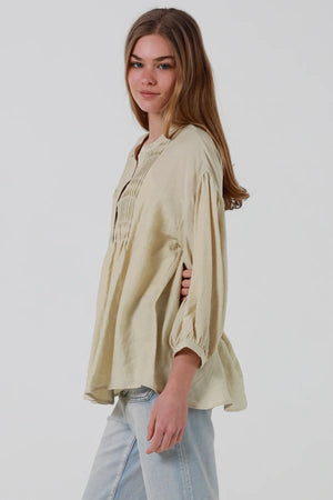 Sylvie Grandpa Collar Button Up Blouse