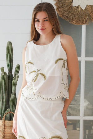 Lucia Coastal Embroidered Singlet