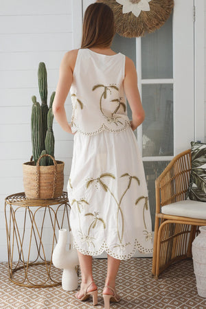 Lucia Coastal Embroidered Skirt