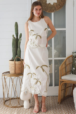 Lucia Coastal Embroidered Skirt