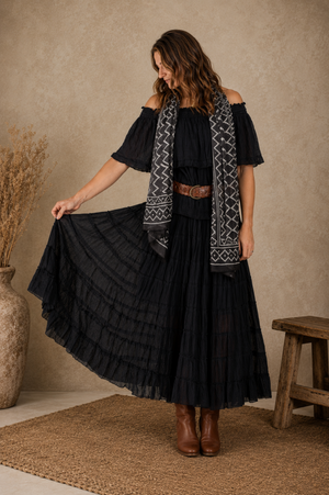 Layered Cotton Maxi Skirt
