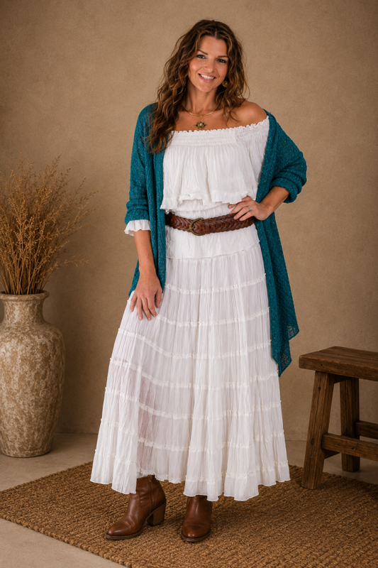 Layered Cotton Maxi Skirt