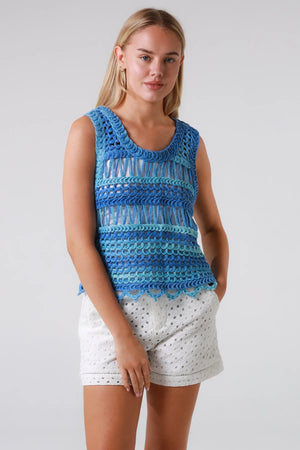 CROCHET KNIT SINGLET TOP