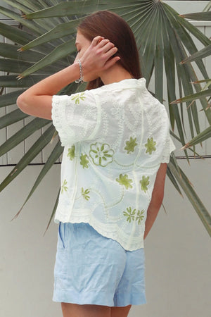 Kendall Daisy Embroidered Button Up Shirt