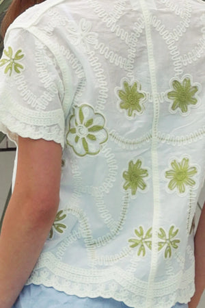 Kendall Daisy Embroidered Button Up Shirt