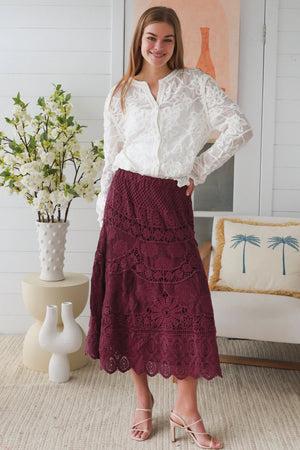 Audrey Crochet Maxi Skirt