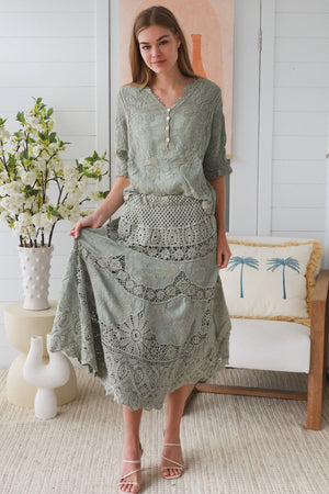 Audrey Crochet Maxi Skirt