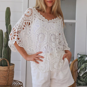 Dolly Crochet Batwing Top